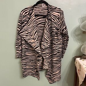 Anne Klein Black and Cream Zebra Cardigan